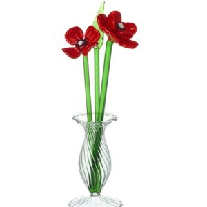 Glass Poppy Vase Set