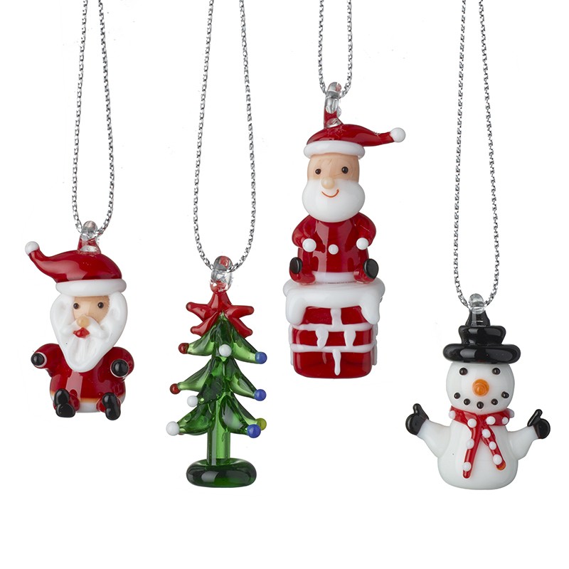 Coloured Glass Christmas Set Hangers