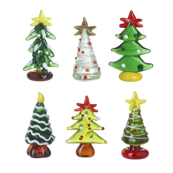 Glass Christmas Tree Decorations - Set Of 6