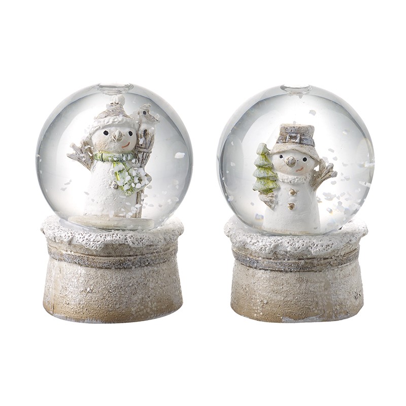 Snowman Globes - Set Of 2