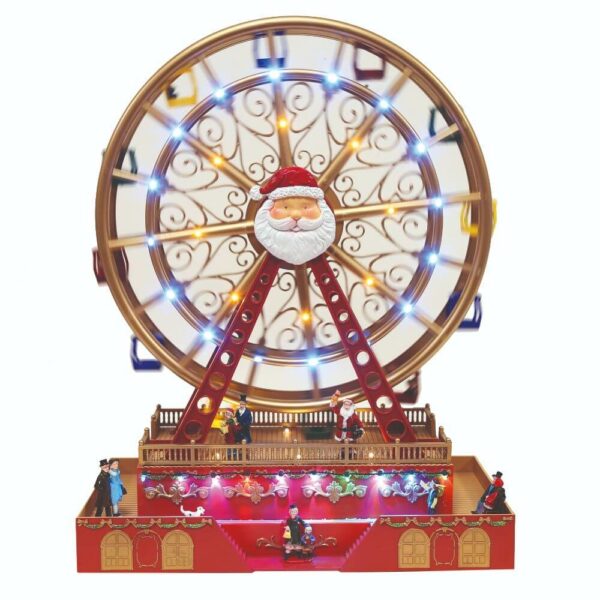 Santa Musical LED Gold Rotating Ferris Wheel